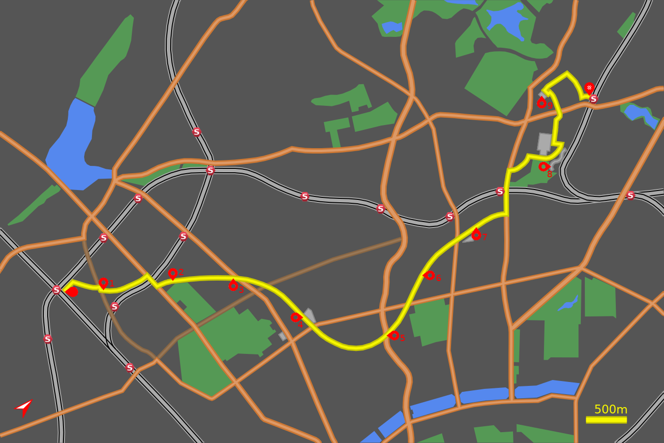 Map for the Green Way cycle tour Copenhagen