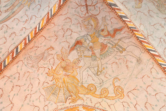 Kalkmalerier cycle tour - St George and the Dragon