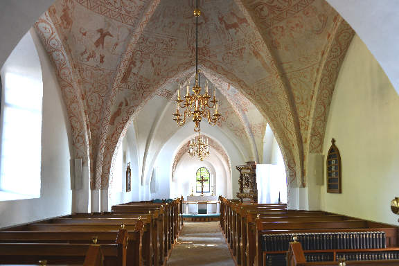 Kalkmalerier cycle tour - Inside Vallensbæk Chrurch